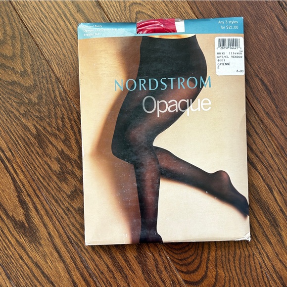 Three pairs Nordstrom Opaque Pantyhose Colour Cayenne Size E - Picture 2 of 6
